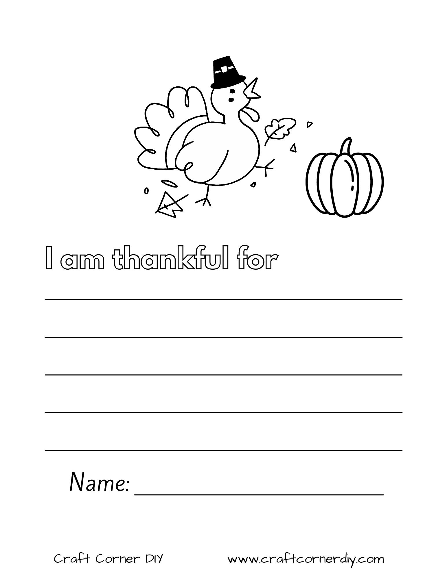 I Am Thankful For&amp;#039; Worksheets Free Printable | Craft Corner Diy with I Am Thankful For Printable Free