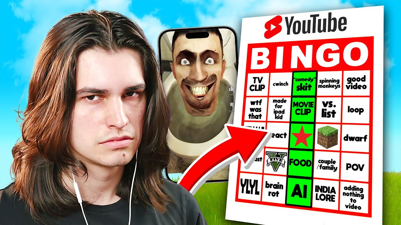 I Played Youtube Shorts Bingo… regarding Youtube Shorts Bingo Card