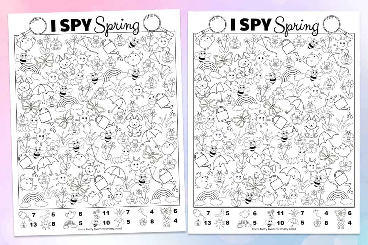 I Spy Game For Spring Free Printable | Mrs. Merry inside I Spy Free Printables