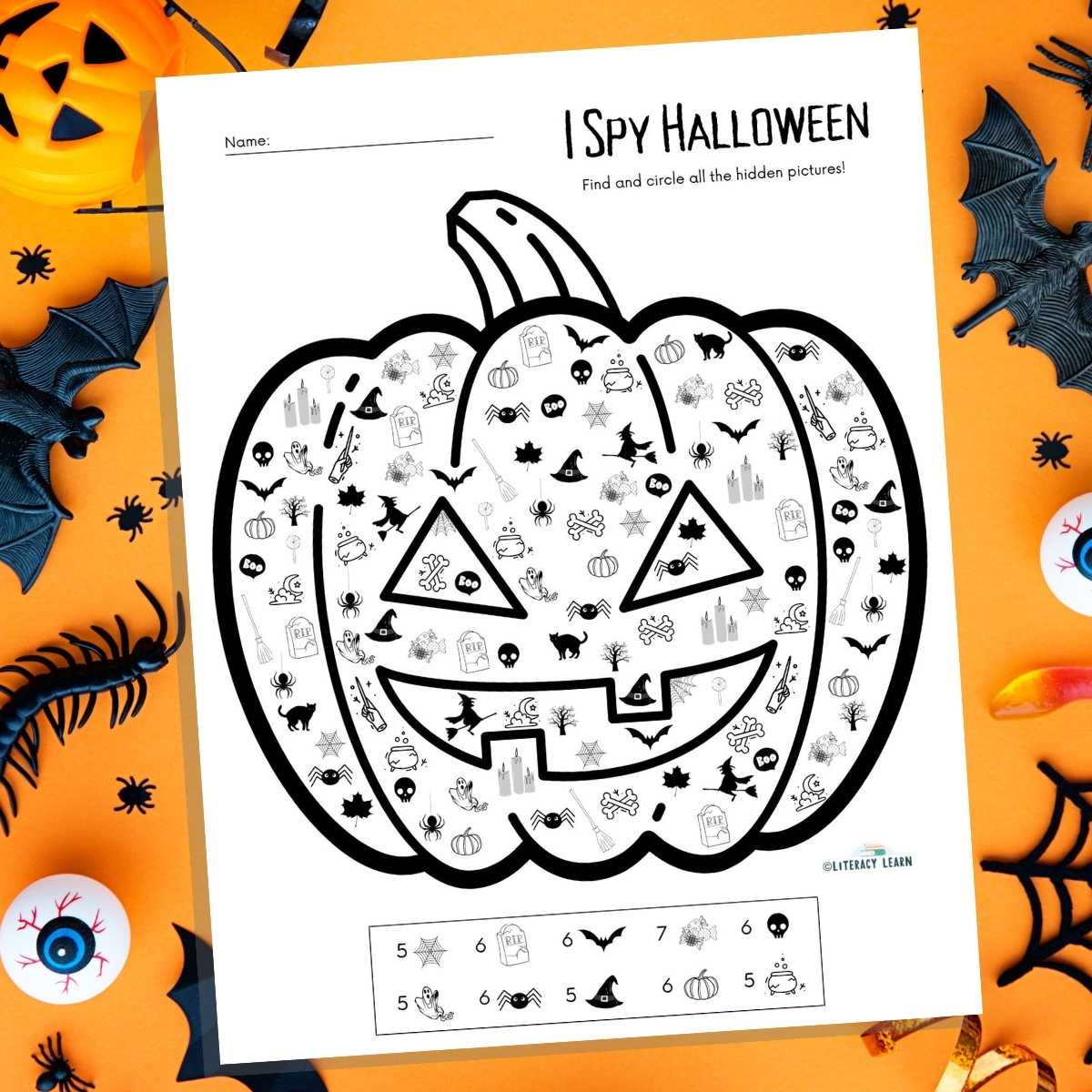 I Spy Halloween Activity Sheet - Free Printable! - Literacy Learn within Halloween Hidden Pictures Free Printable