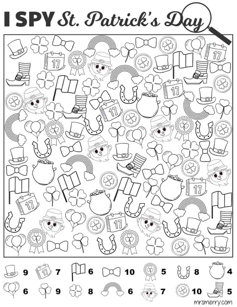 I Spy St. Patrick&amp;#039;S Day Free Printable | Mrs. Merry regarding St Patrick&amp;#039;S Day Puzzles Printable Free