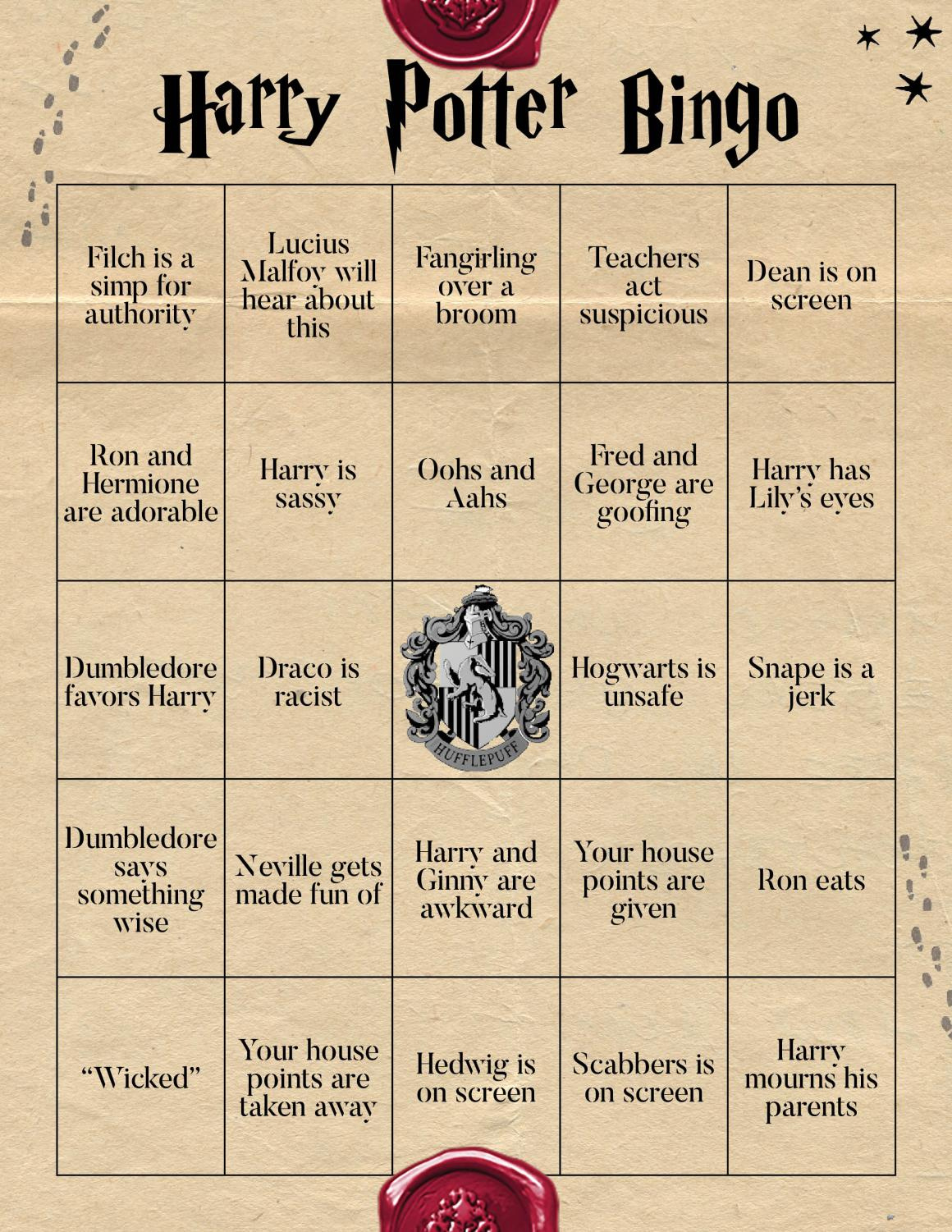 Inkspot | Harry Potter Bingo: Re-Igniting The Magic After Repeat Views in Harry Potter Bingo Card