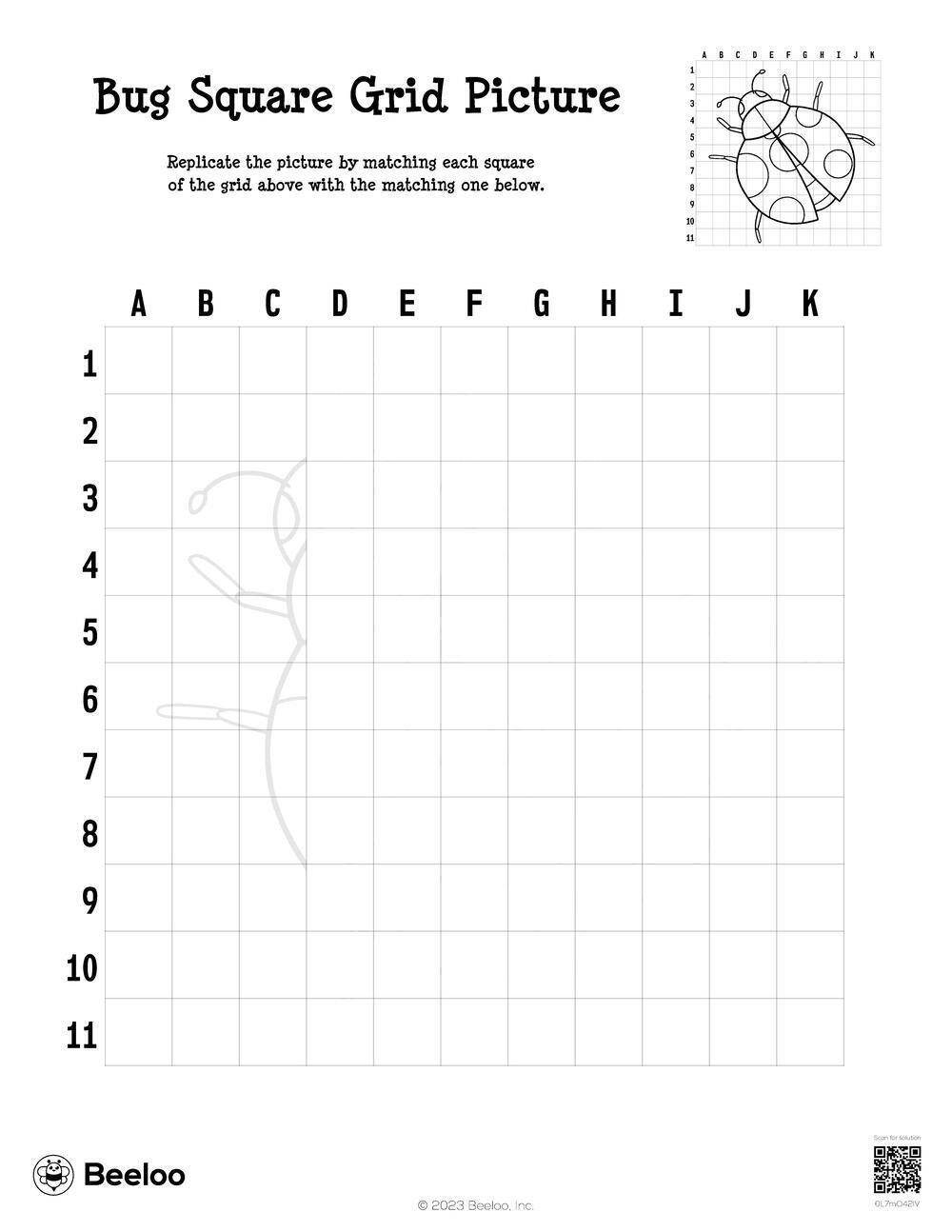 Insect-Themed Grid Drawings • Beeloo Printable Crafts And pertaining to Printable Insect Coordinates Worksheet