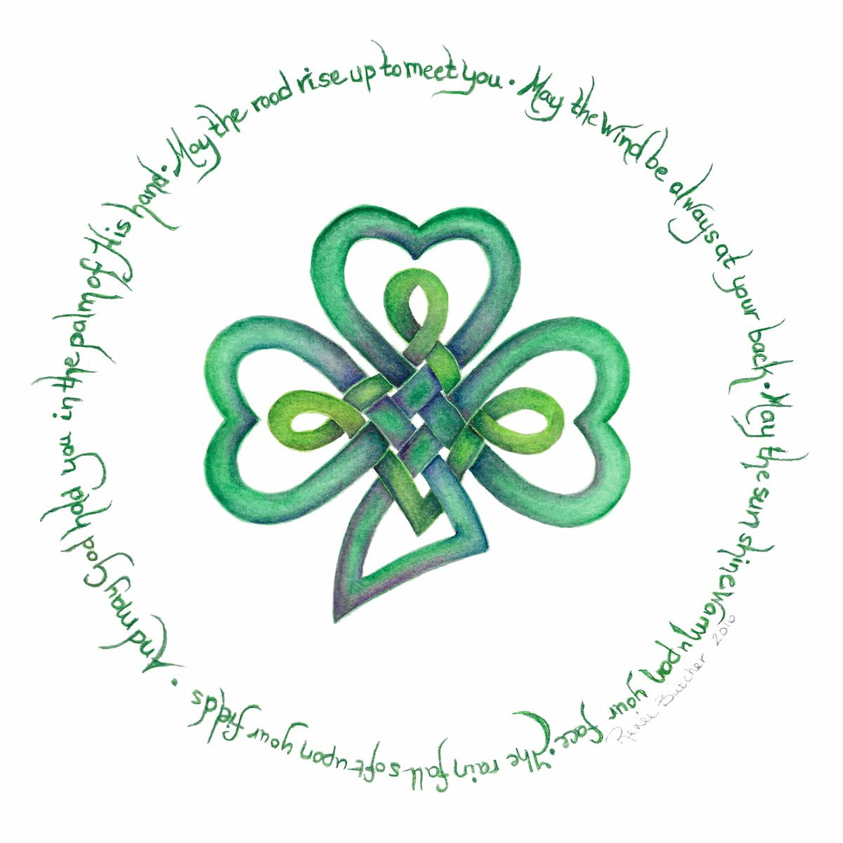 Irish Blessing Celtic Knot Shamrock Print (May The Road Rise To regarding Free Printable Irish Blessing