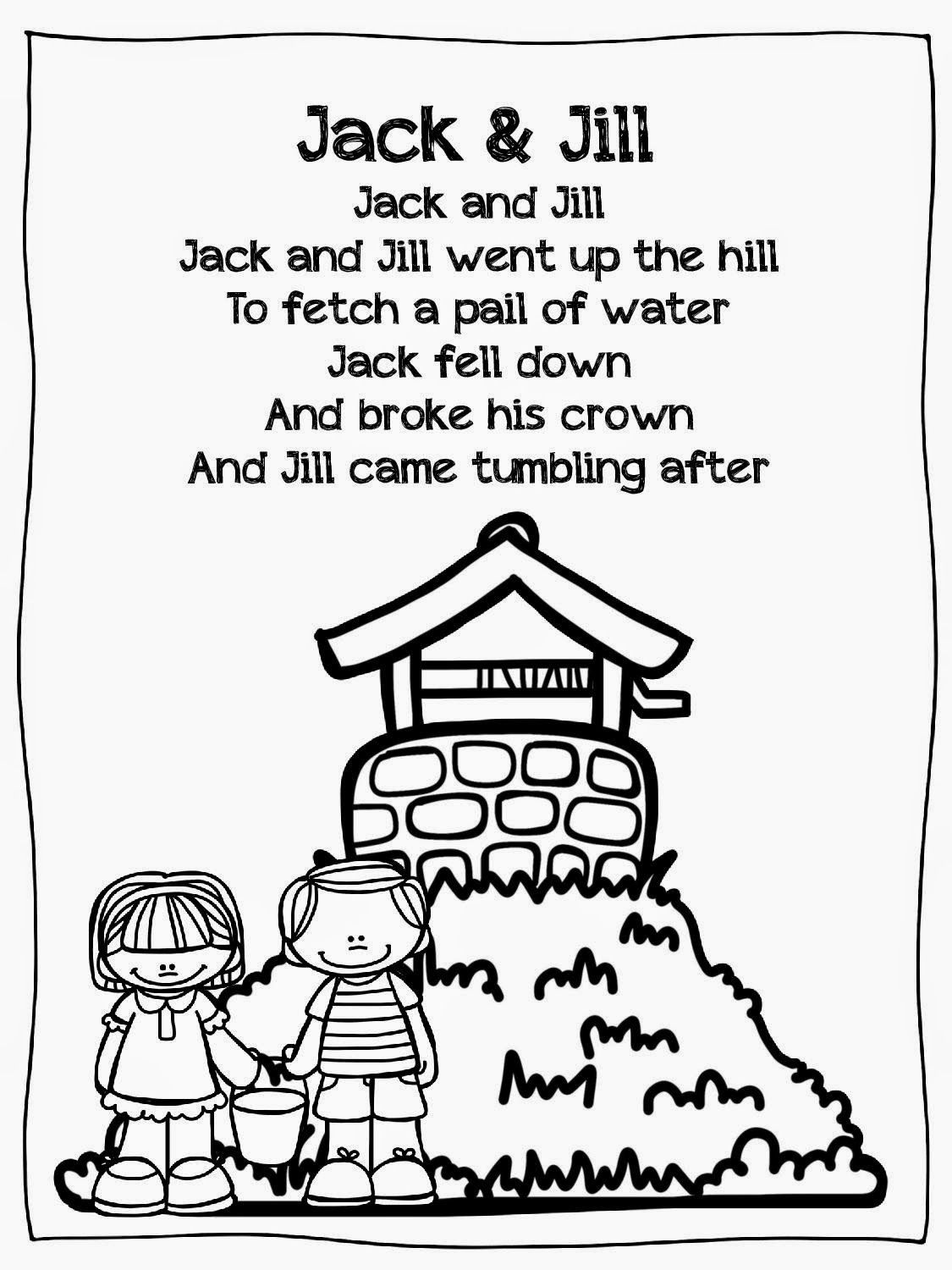 Jack And Jill Nursery Rhyme Printable with regard to Jack And Jill Nursery Rhyme Printable