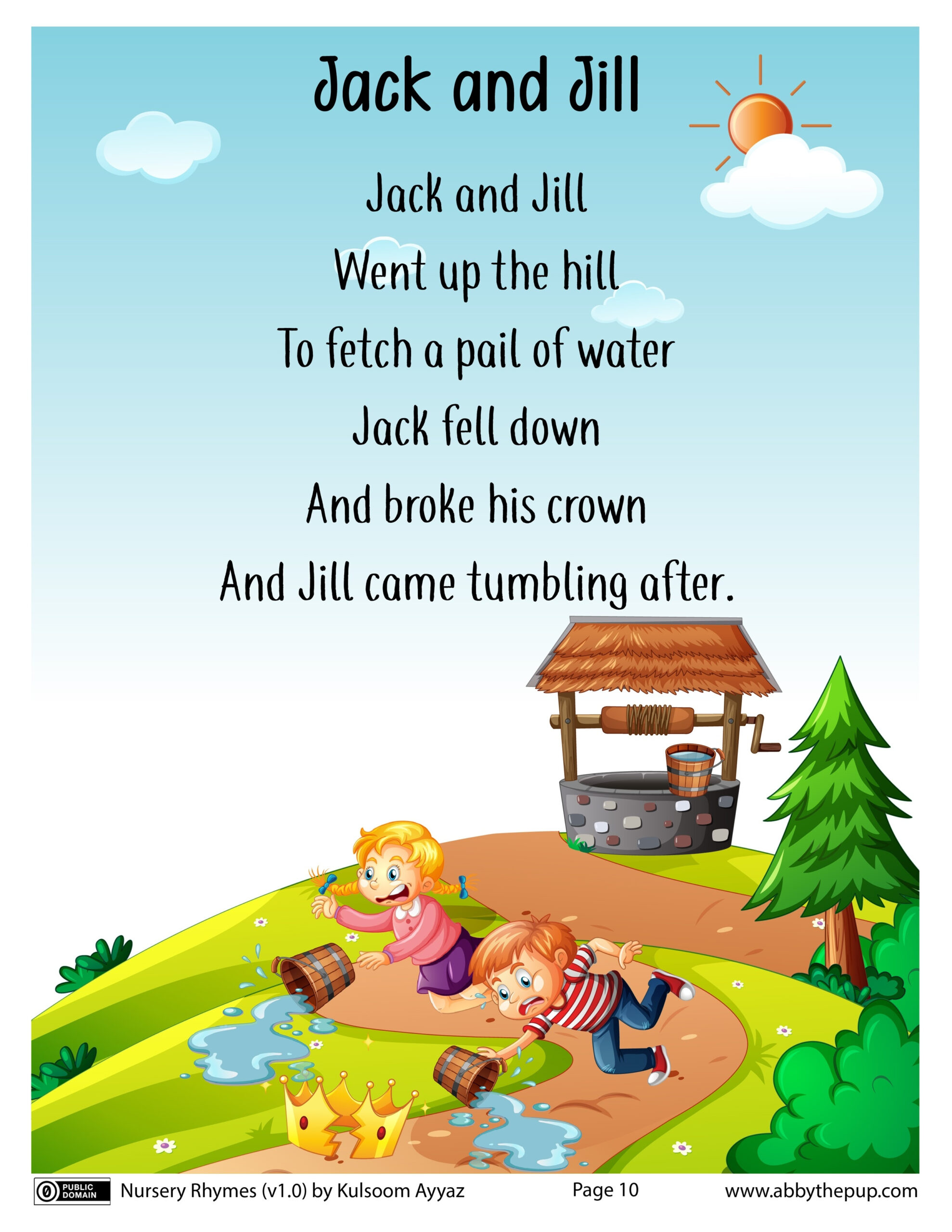 Jack And Jill pertaining to Jack and Jill Nursery Rhyme Printable