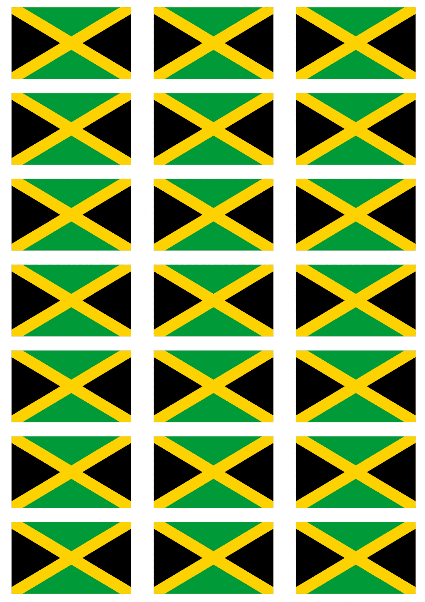 Jamaica Flag Stickers - 21 Per Sheet with Flag of Jamaica Printable