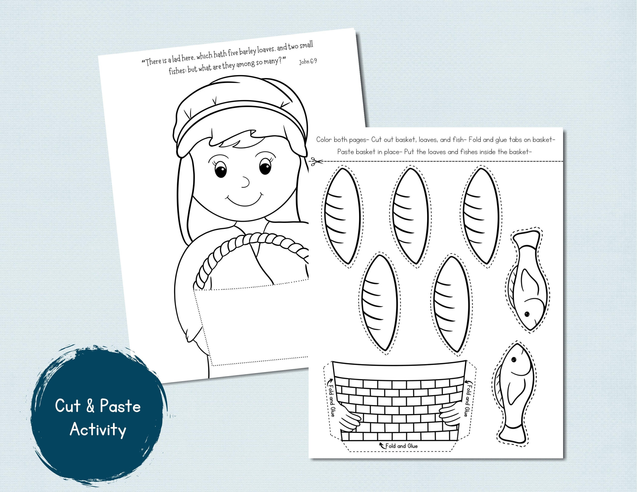 Jesus Miracles Activity Loaves And Fishes Bible Activity Bible regarding Free Printable Loaves and Fishes Craft Activity