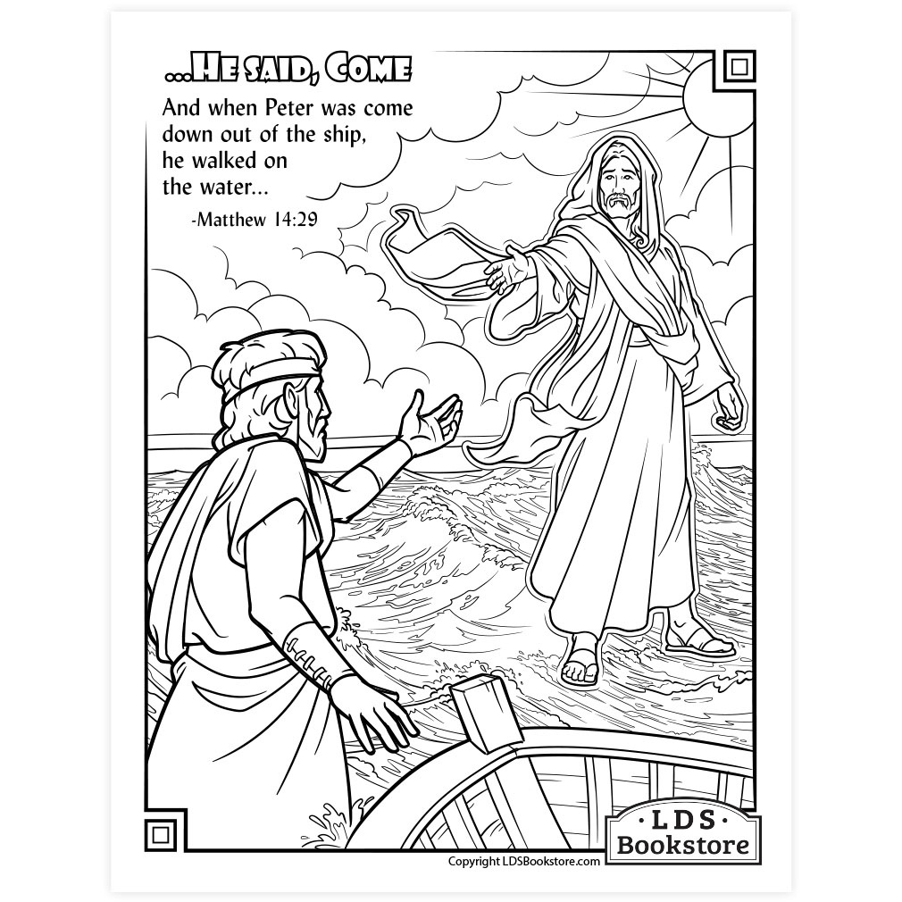 Jesus Walks On Water Coloring Page - Printable with Printable Jesus Walks on Water Activity