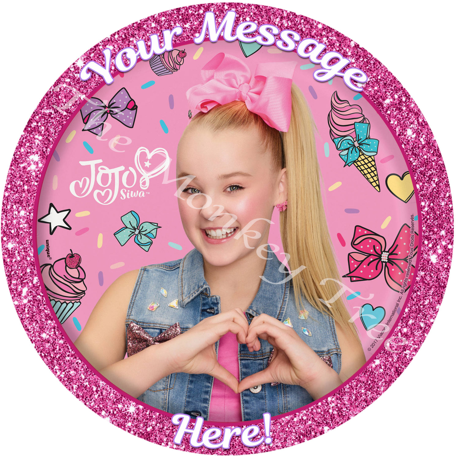 Jojo Siwa Edible Cake Image Topper 2 - Can Be Personalised! in Jojo Siwa Cake Topper Printable