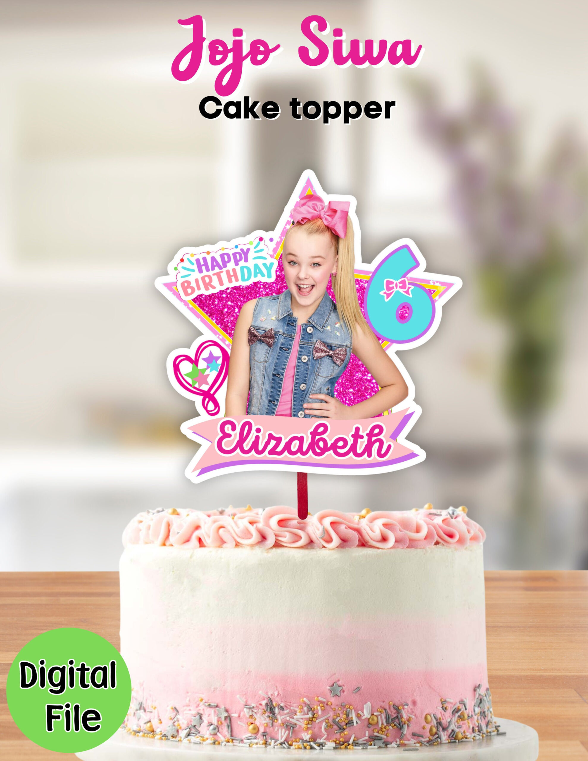 Jojo Siwa, Free 12 Pcs Cupcake Toppers, Jojo Siwa Cake Topper pertaining to Jojo Siwa Cake Topper Printable