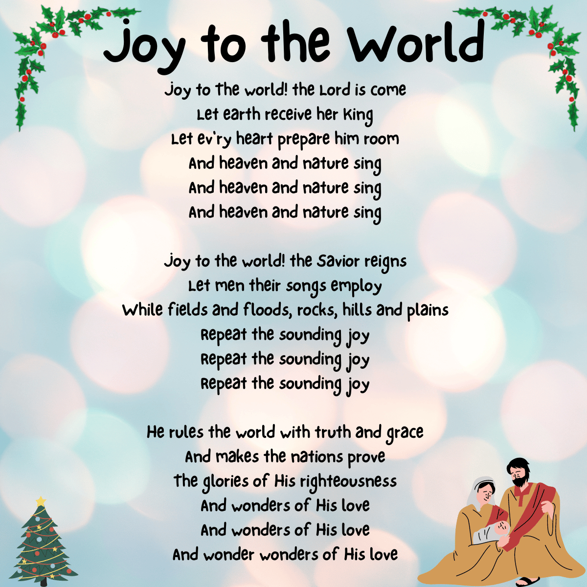 Joy To The World Song (Printable, Origins, And Lyrics) throughout Joy to the World Printable Lyrics