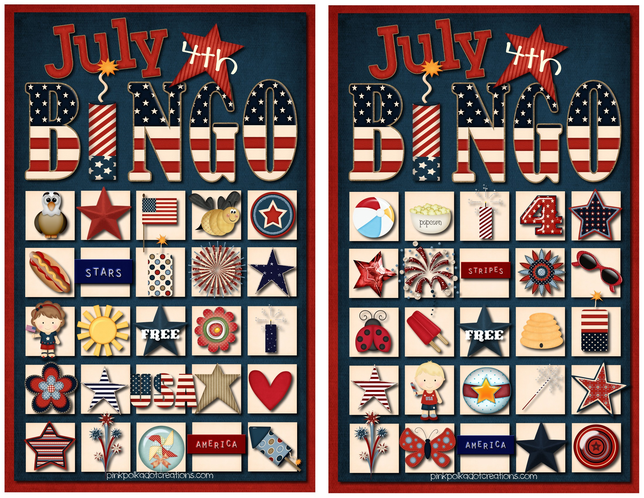 July 4Th Bingo Game - Pink Polka Dot Creations in 4Th Of July Bingo Free Printable