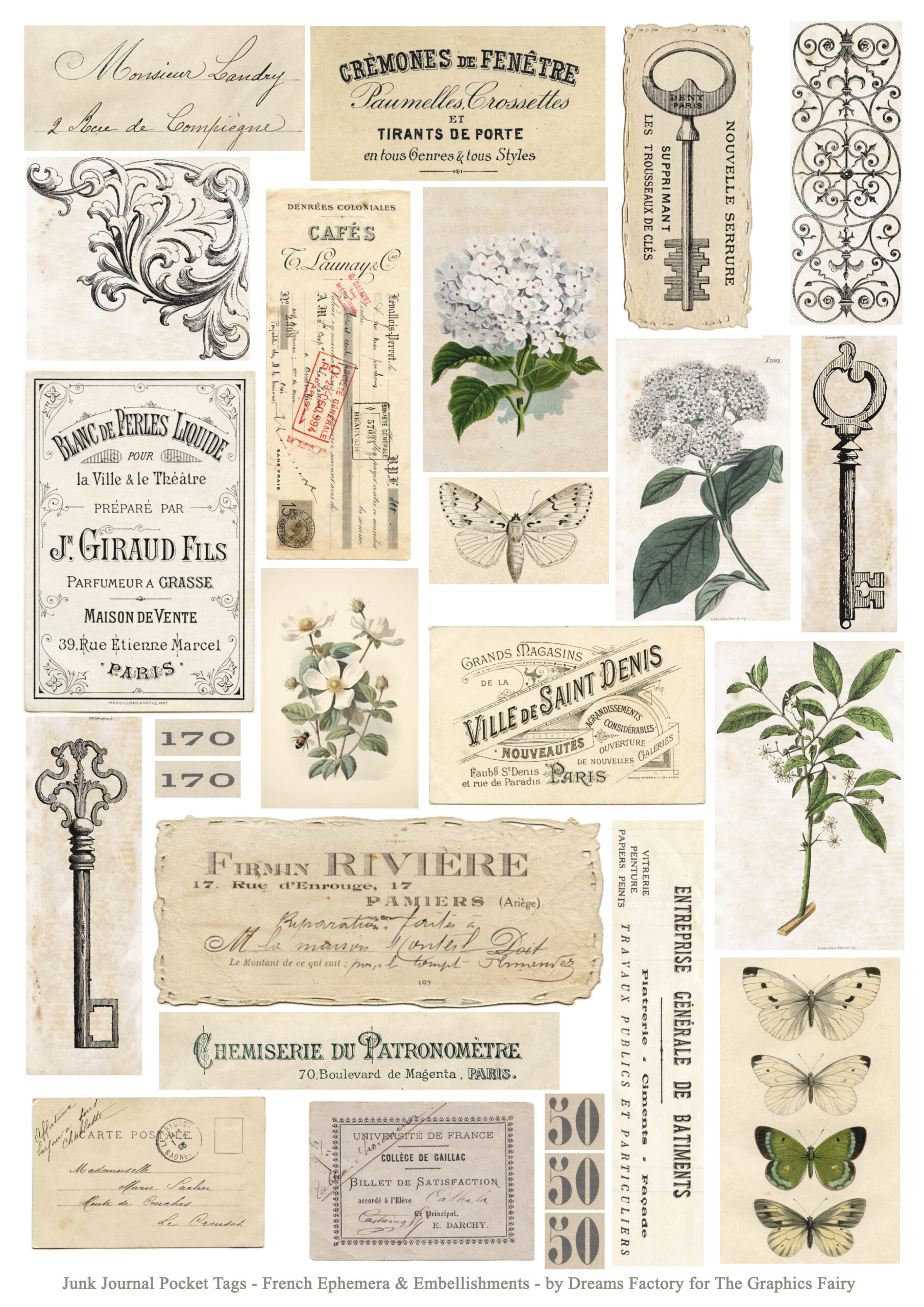 Junk Journal Pockets: (Free Printables!) - The Graphics Fairy throughout Free Junk Journal Vintage Printables