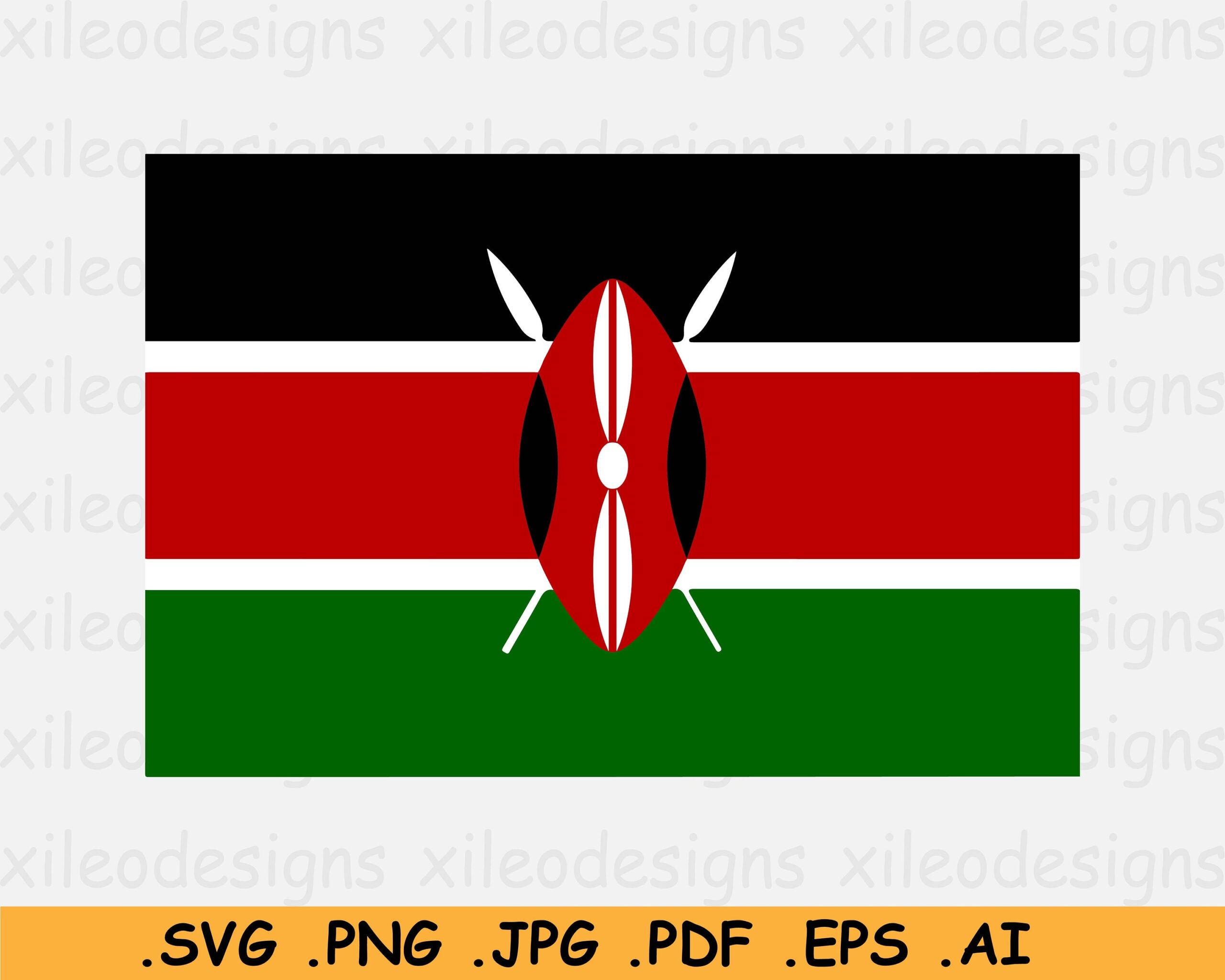 Kenya National Flag Svg, Kenyan Nation Country Banner, Cricut Cut File, Digital Download, Clipart Vektor Grafik Icon - Eps Ai Png Jpg Pdf inside Printable Flag of Kenya