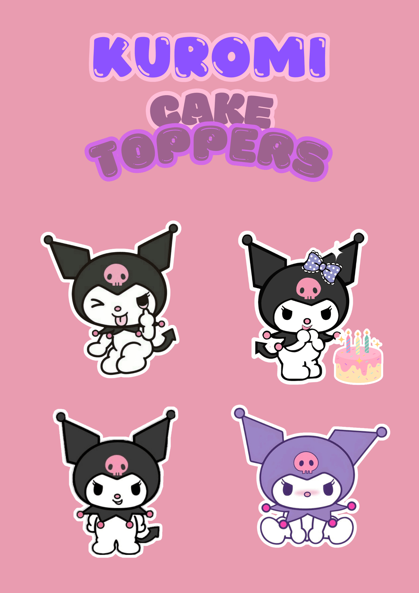 Kuromi Printable Cake Toppersmariahimarangan - Raket.ph inside Kuromi Cake Topper Printable