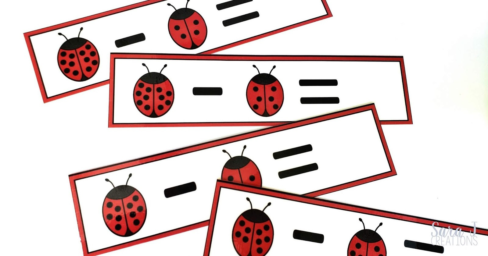 Ladybug Subtraction Write And Wipe Cards | Sara J Creations regarding Ladybug Subtract And Match Worksheet