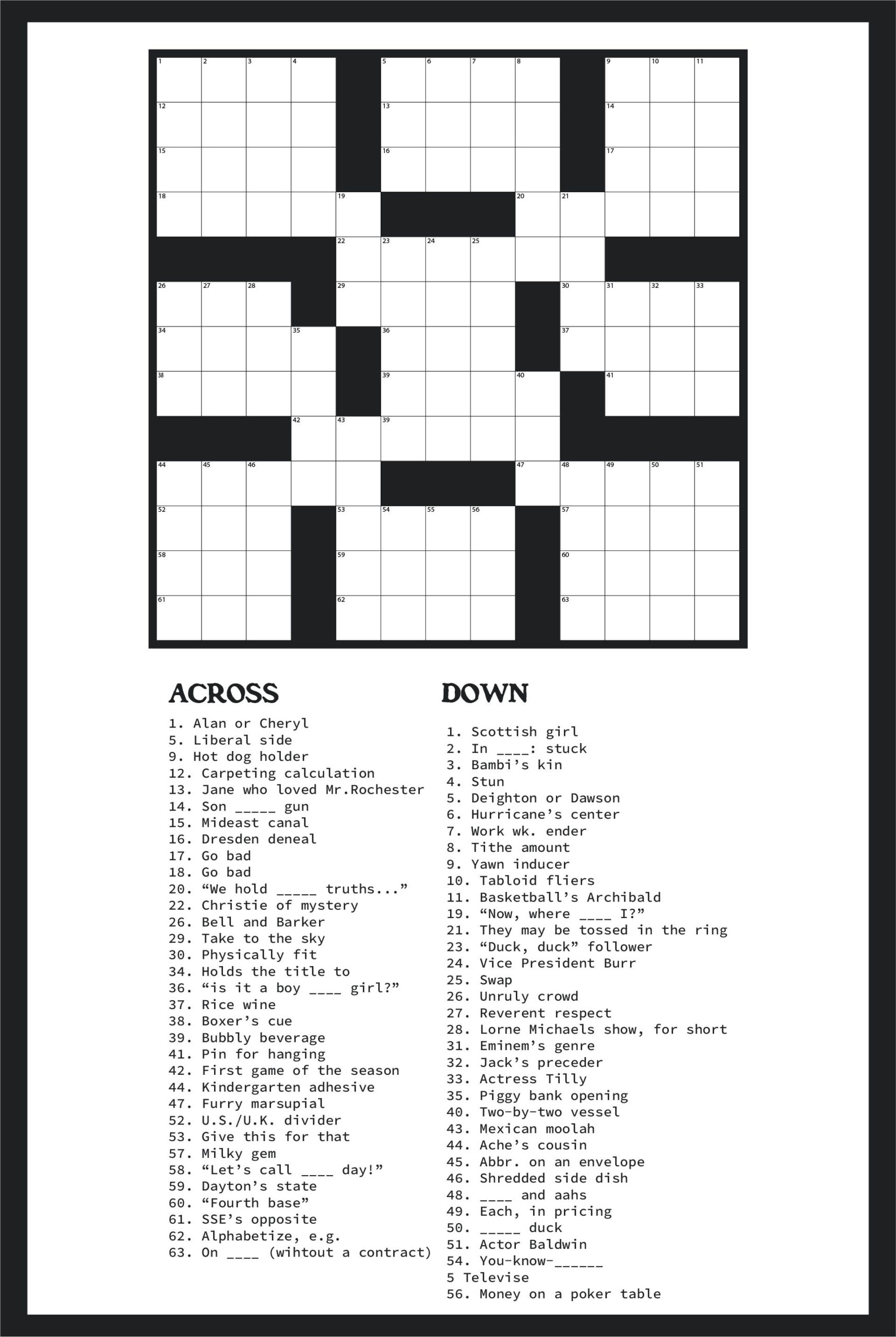 Large Print Easy Crossword Puzzles - 10 Free Pdf Printables for Large Print Beginner Easy Crossword Puzzles Printable