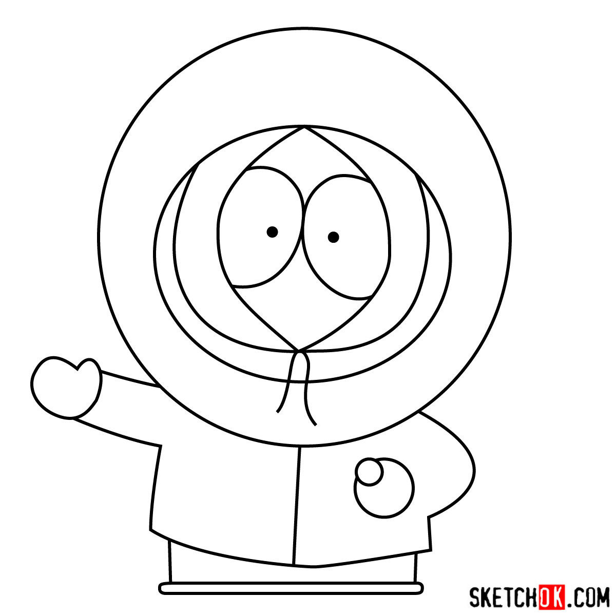 Learn How To Draw Kenny Mccormick From South Park - Sketchok with regard to Kenny South Park Printable