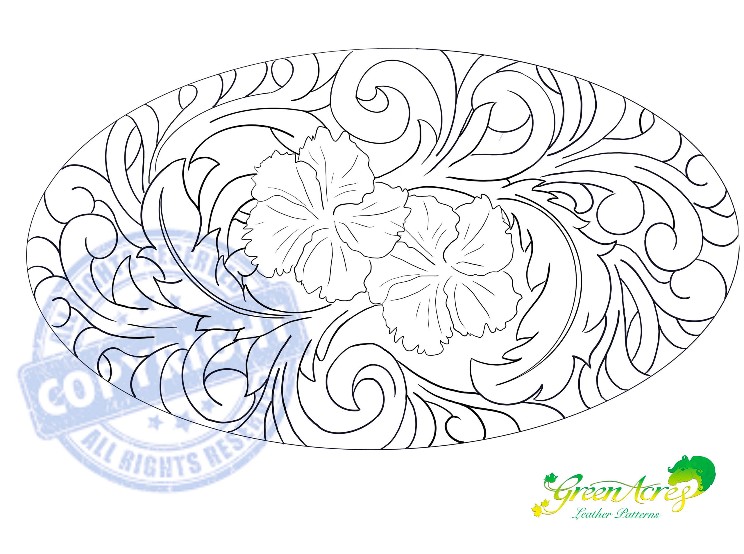 Leather Tooling Floral Pattern - Etsy Australia throughout Printable Leather Floral Patterns