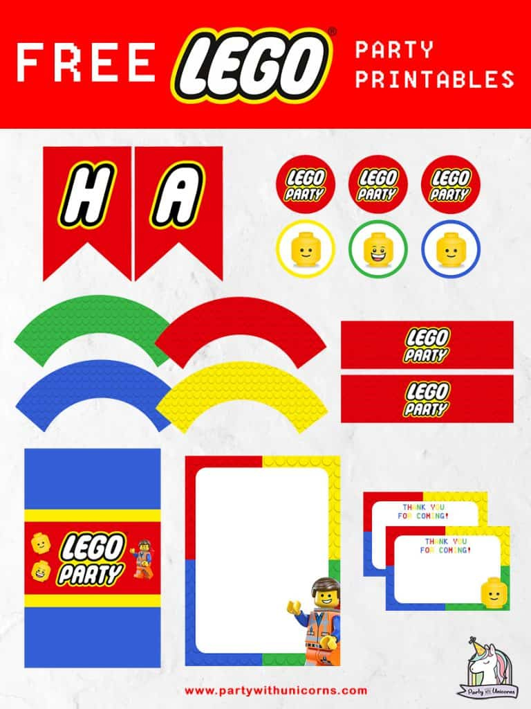 Lego Party Printables - Free Download - Party With Unicorns within Lego Party Free Printables