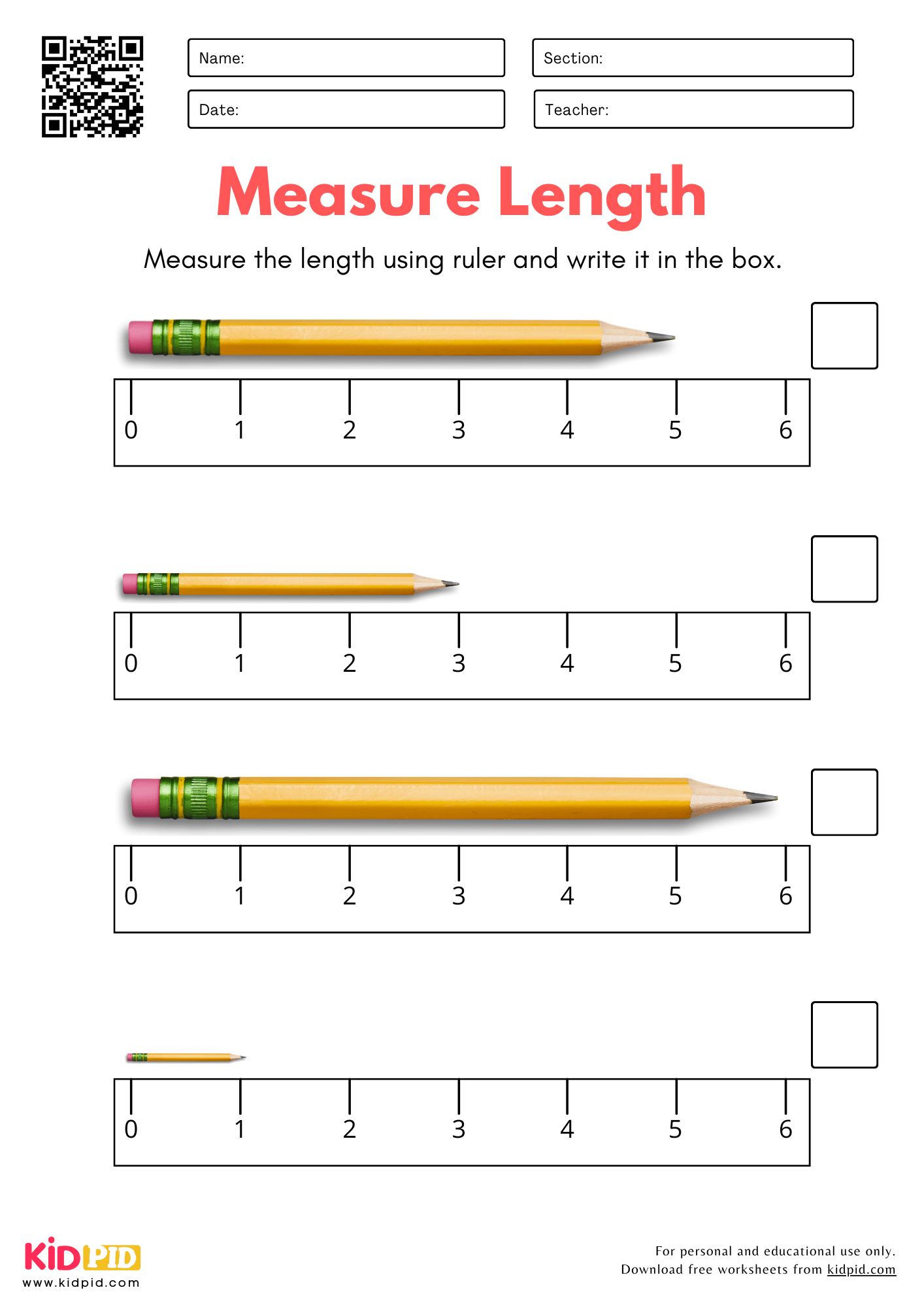 Length And Height Measurement Worksheet For Kindergarten - Kidpid pertaining to Measuring Height Worksheet Printable