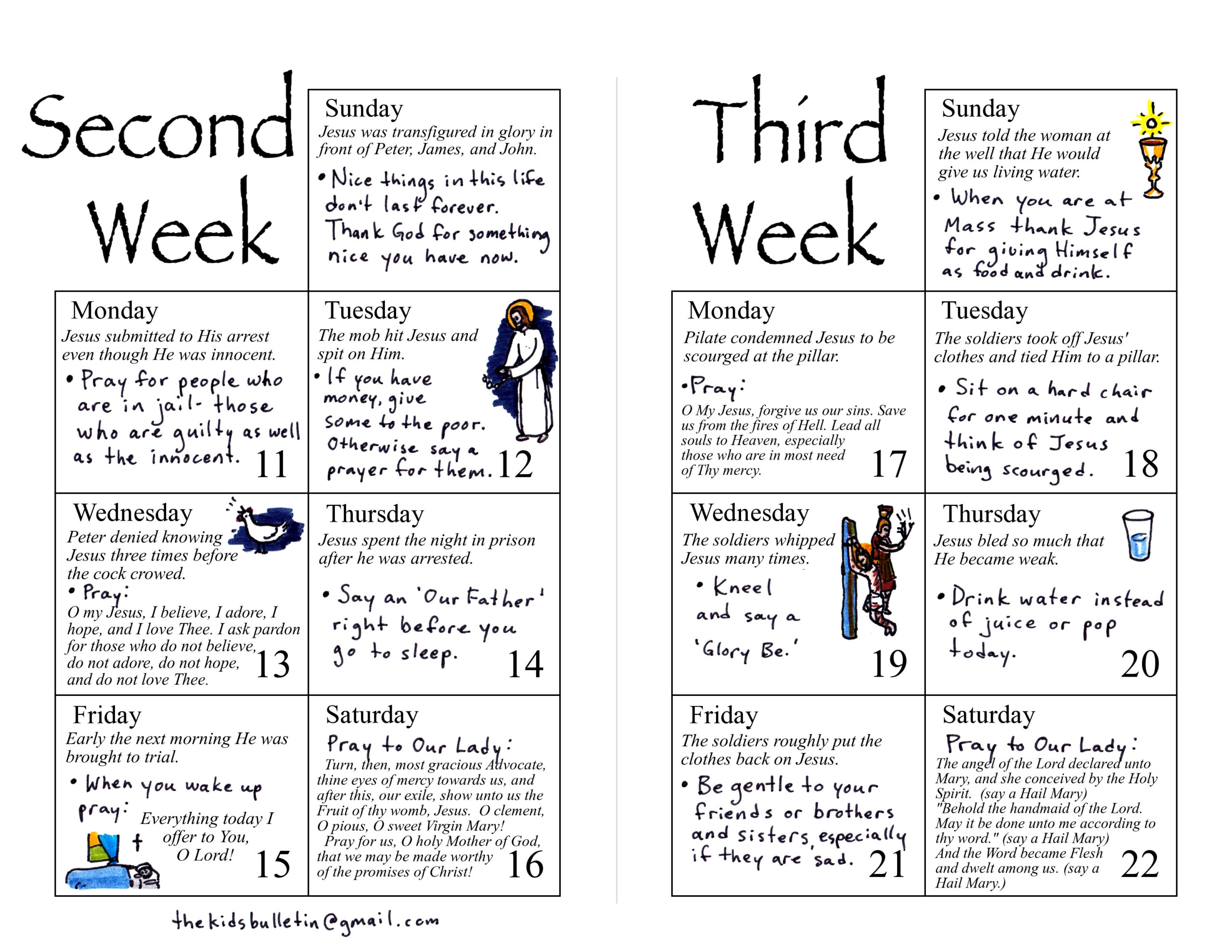 Lenten Calendar For Children – The Kids&amp;#039; Bulletin inside Free Printable Lenten Calendars