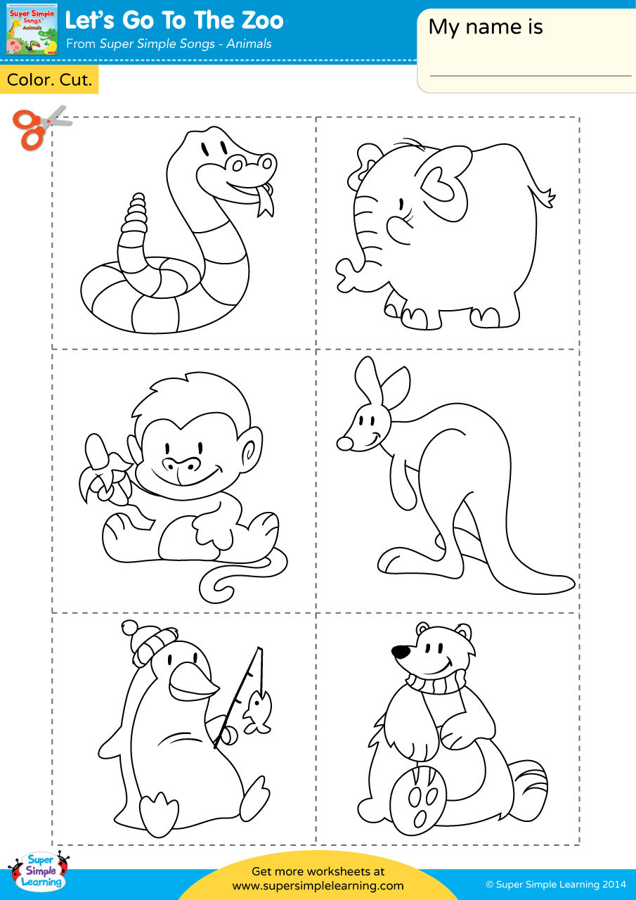 Let&amp;#039;S Go To The Zoo Worksheet - Color, Cut, &amp;amp; Paste - Super Simple throughout Free Zoo Printables For Preschool