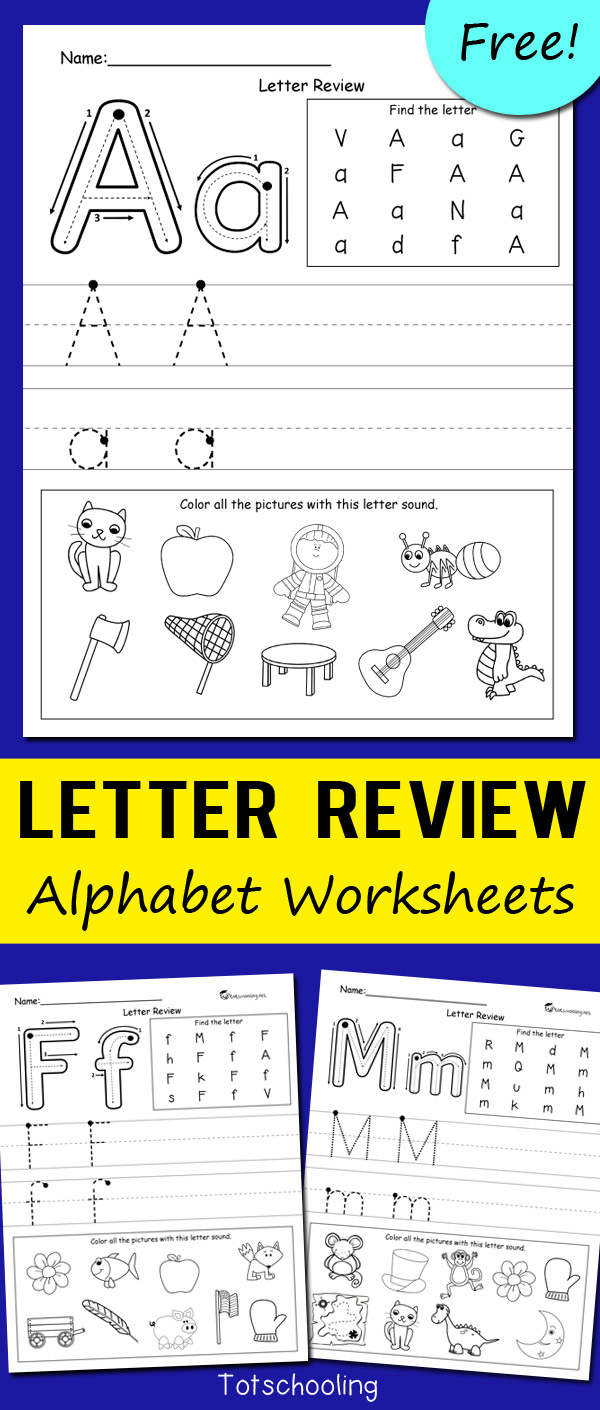 Letter Review Alphabet Worksheets | Totschooling - Toddler throughout Totschooling Net Free Printables