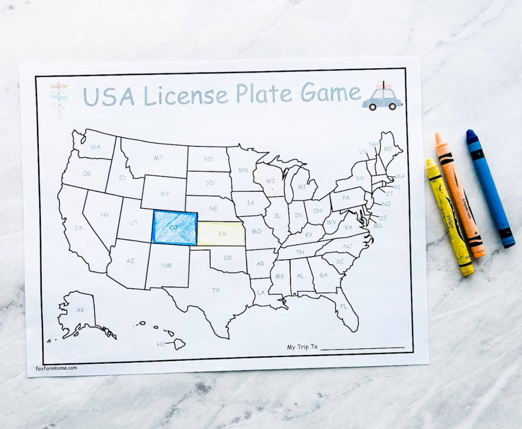 License Plate Game- Printable Road Trip Game For Kids - Fox Farm Home with License Plate Game Free Printable