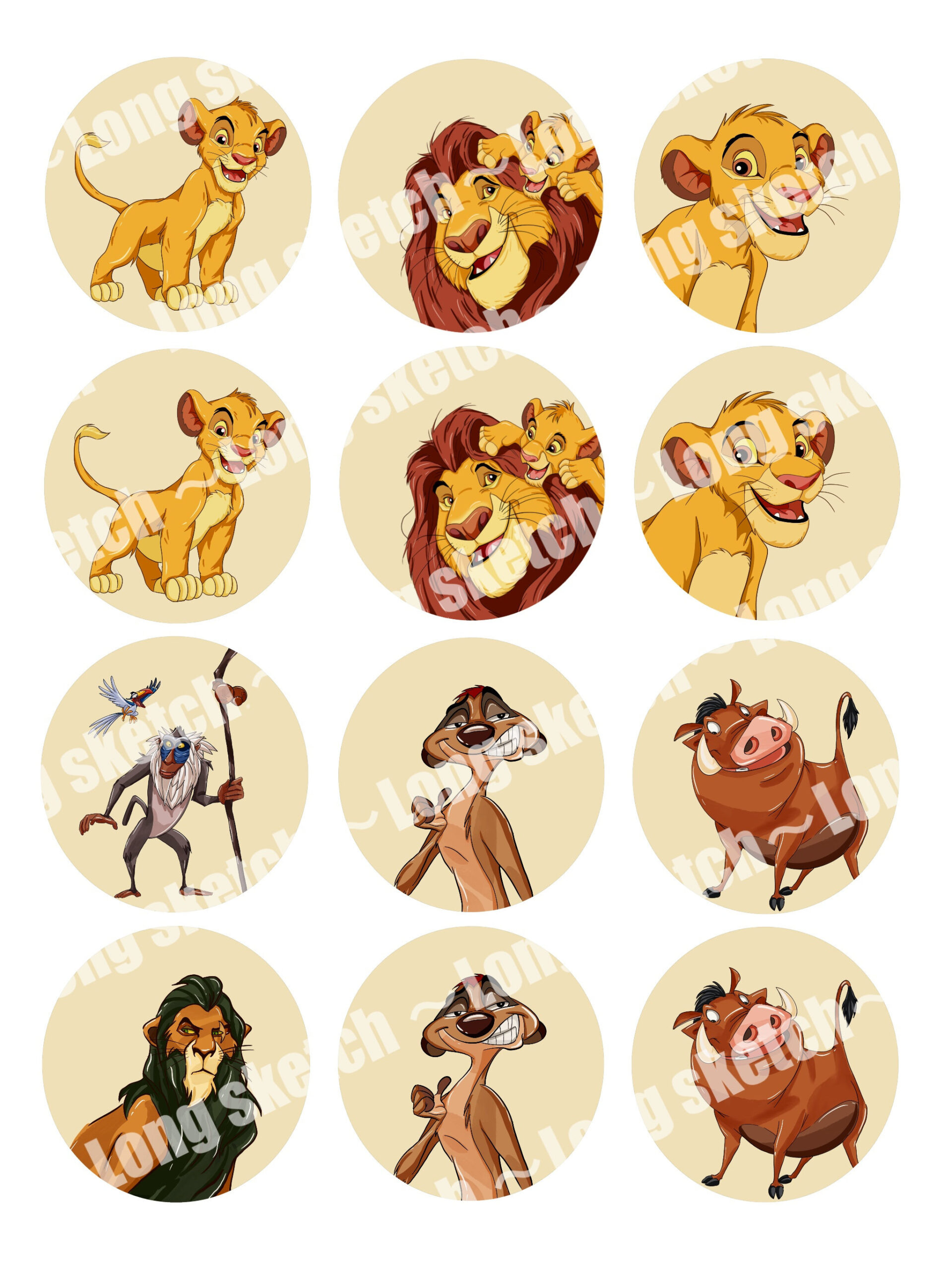 Lion King Birthday Cupcake Toppers ,Centrepiece,Cake Topper within Free Printable Lion King Cupcake Toppers
