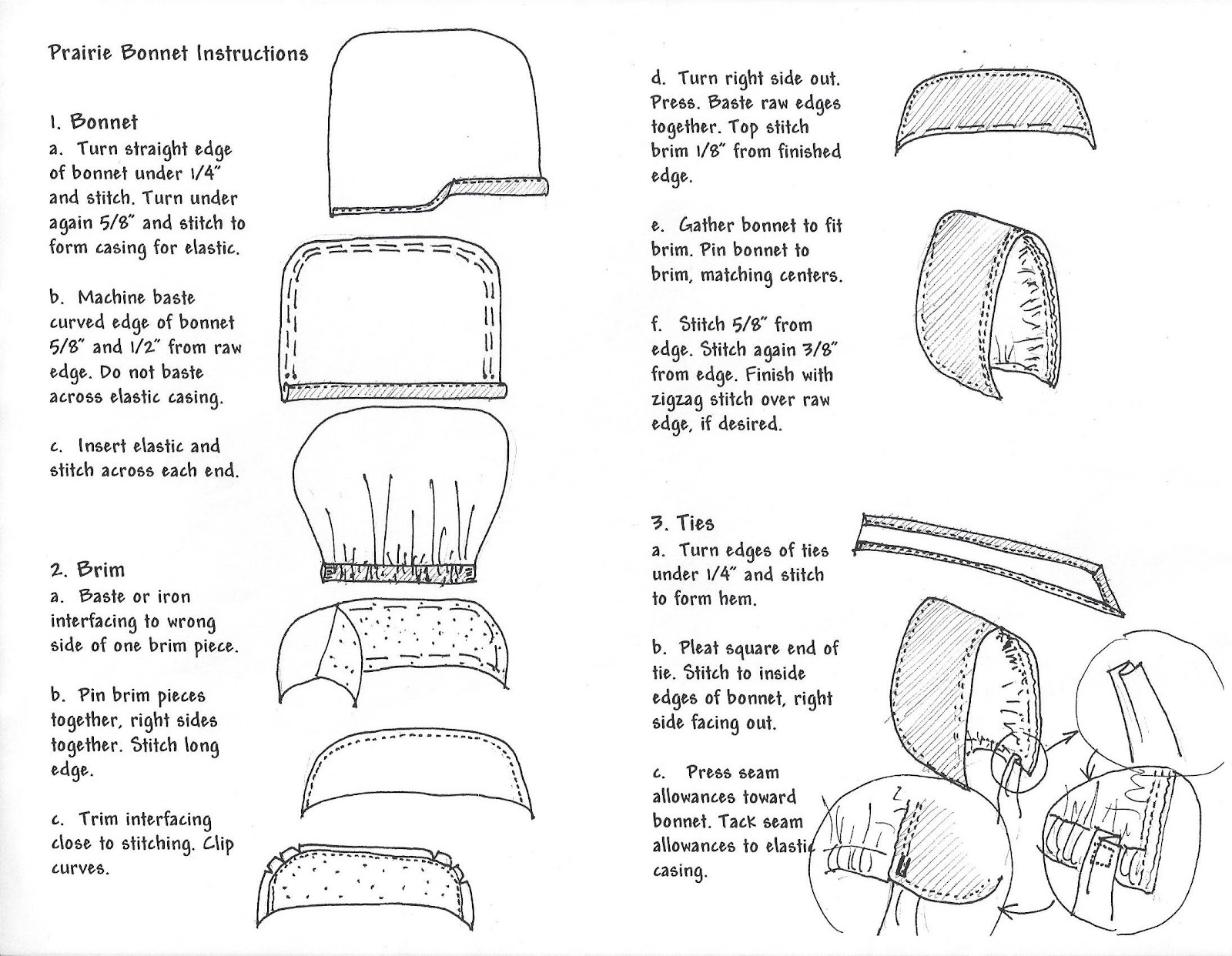 Little House Club Online: Instructions To Make Your Own Bonnet intended for Printable Pioneer Bonnet Pattern Free