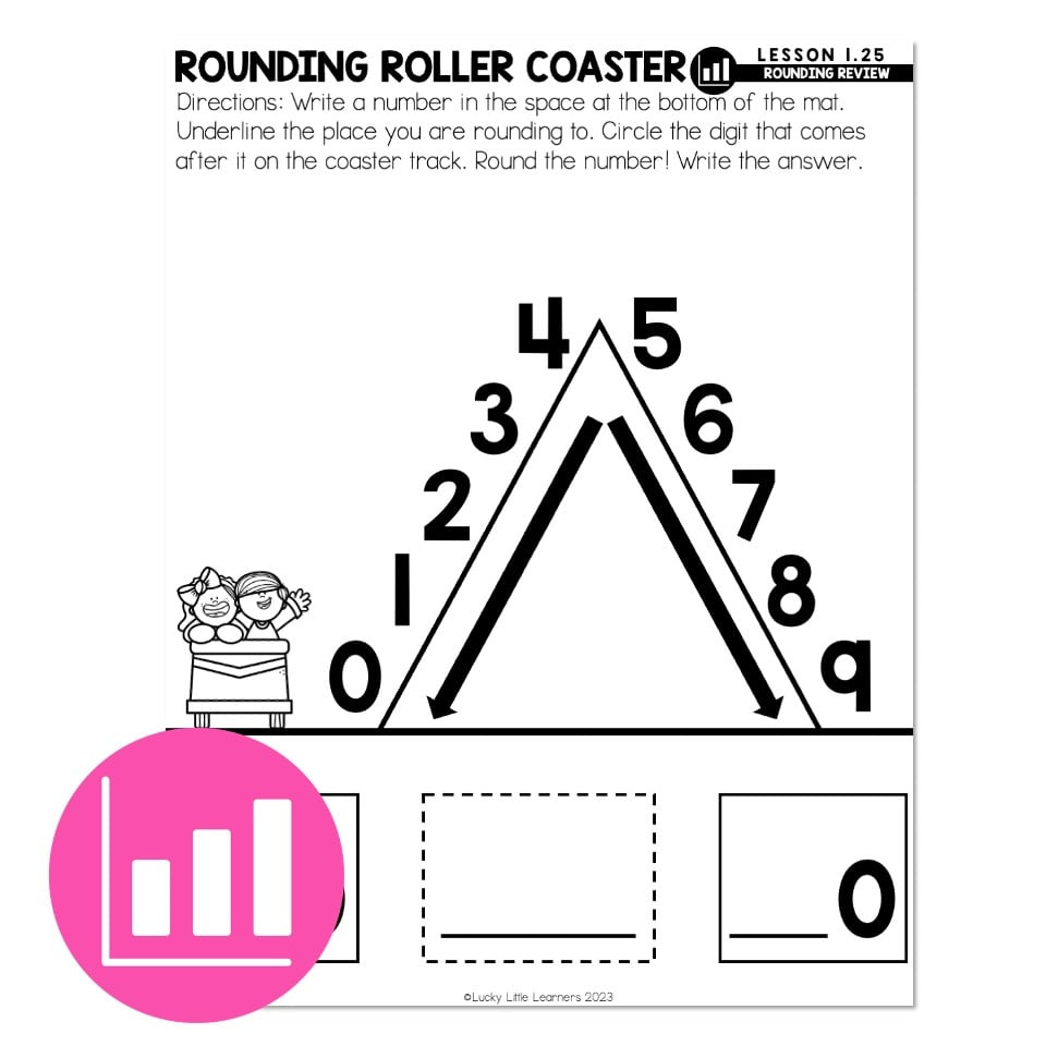 Lucky To Learn Math - Lesson 1.25 - Rounding Review throughout Rounding Roller Coaster Printable