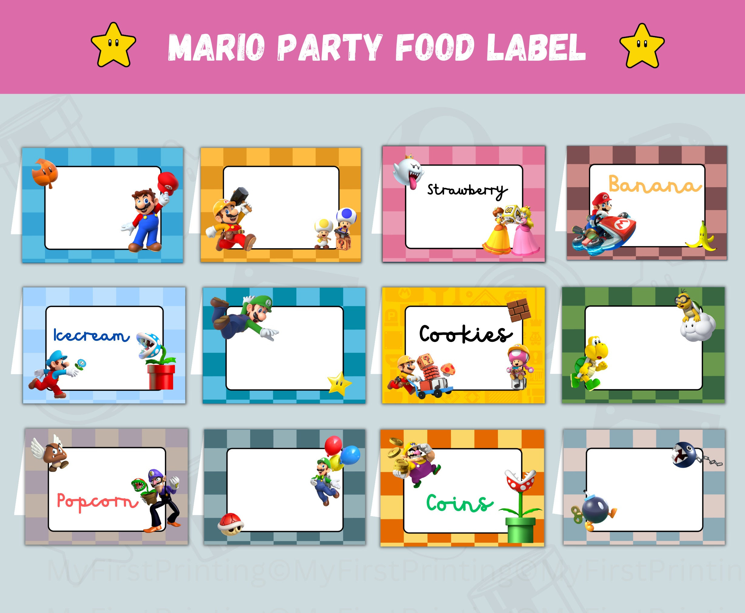 Mario Food Label - Etsy Australia throughout Free Printable Mario Food Labels