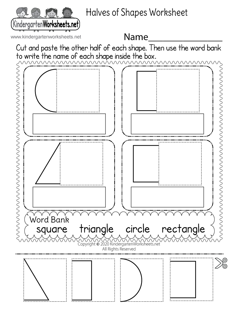 Matching Halves Of Shapes Worksheet - Free Printable, Digital, &amp; Pdf pertaining to Printable Matching Halves Of Shapes Worksheet