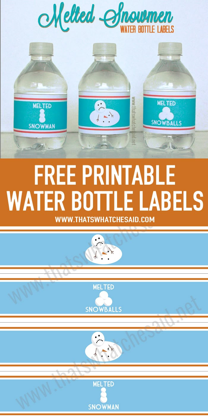 Melted Snowman Water Bottle Labels pertaining to Melted Snowman Water Bottle Labels Free Printable