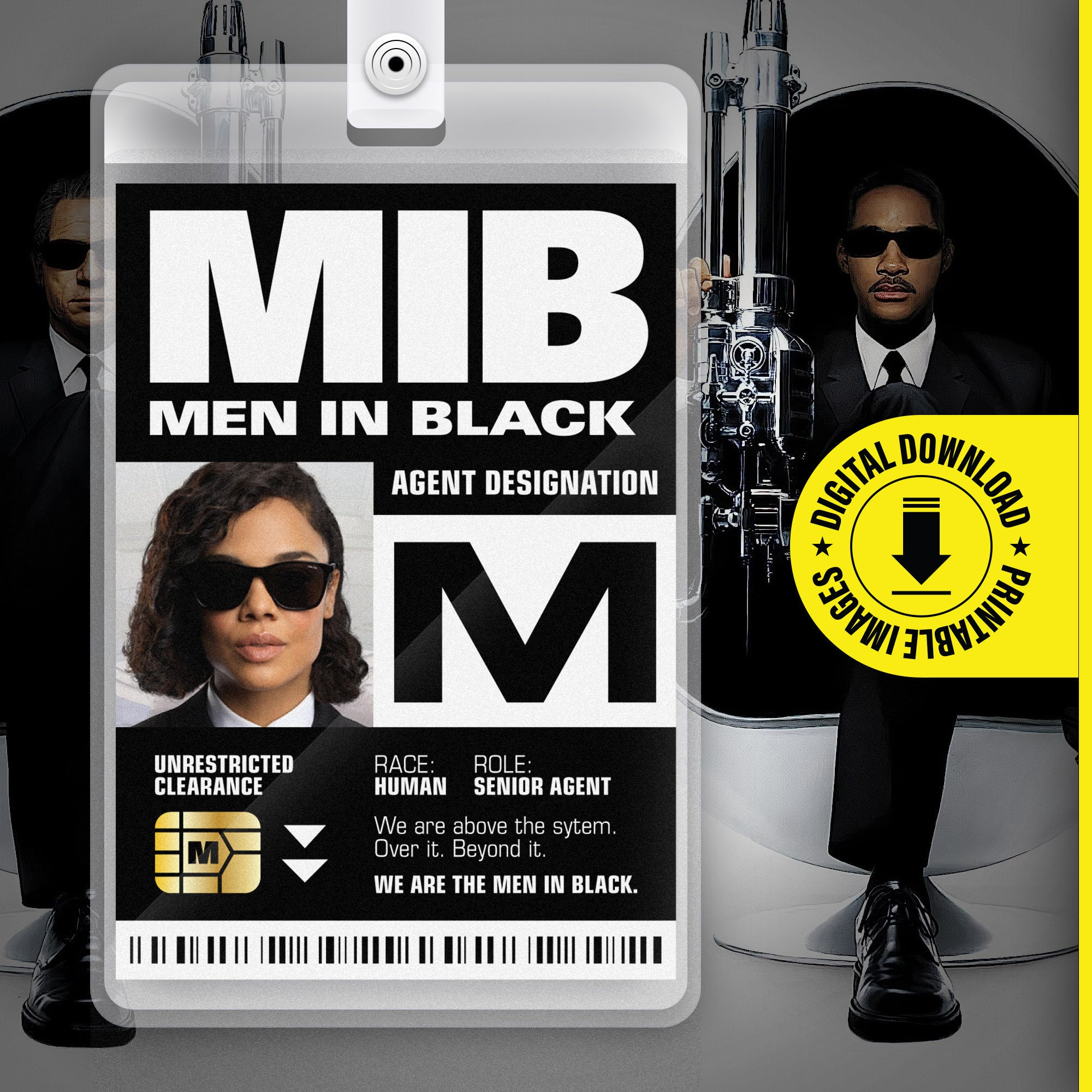 Men In Black Id Card Template - Etsy.de inside Free Printable Mib Badge Template