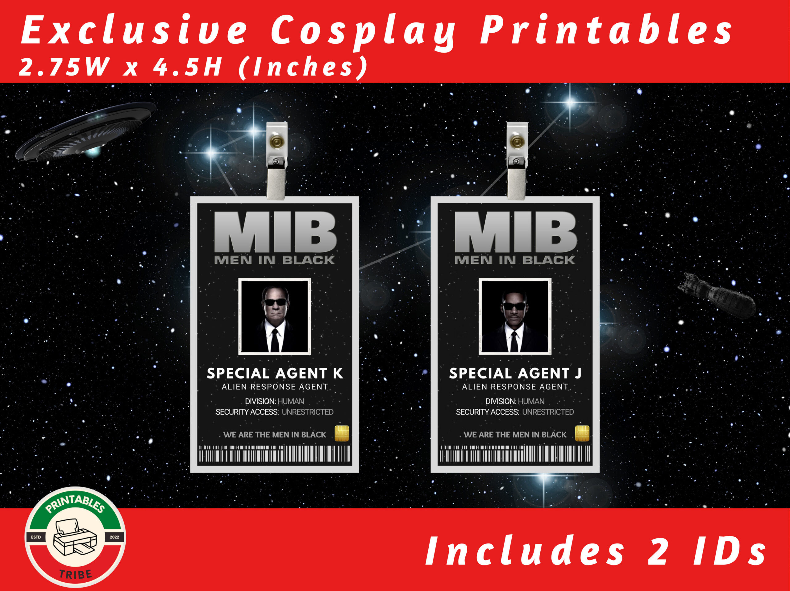 Men In Black Printable Id Badges | Mib Agent Id Badge | Office Parties | Men In Black Suits Id Card| Pretend Play | Cosplay | Fantasy Play pertaining to Badge Creator Free Printable Mib Badge Template