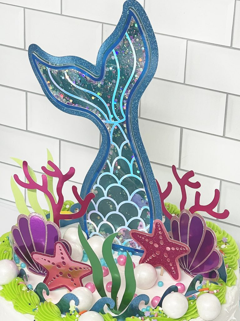 Mermaid Cake Topper - Diy Mermaid Cake - Pineapple Paper Co. inside Printable Mermaid Tail Cake Topper