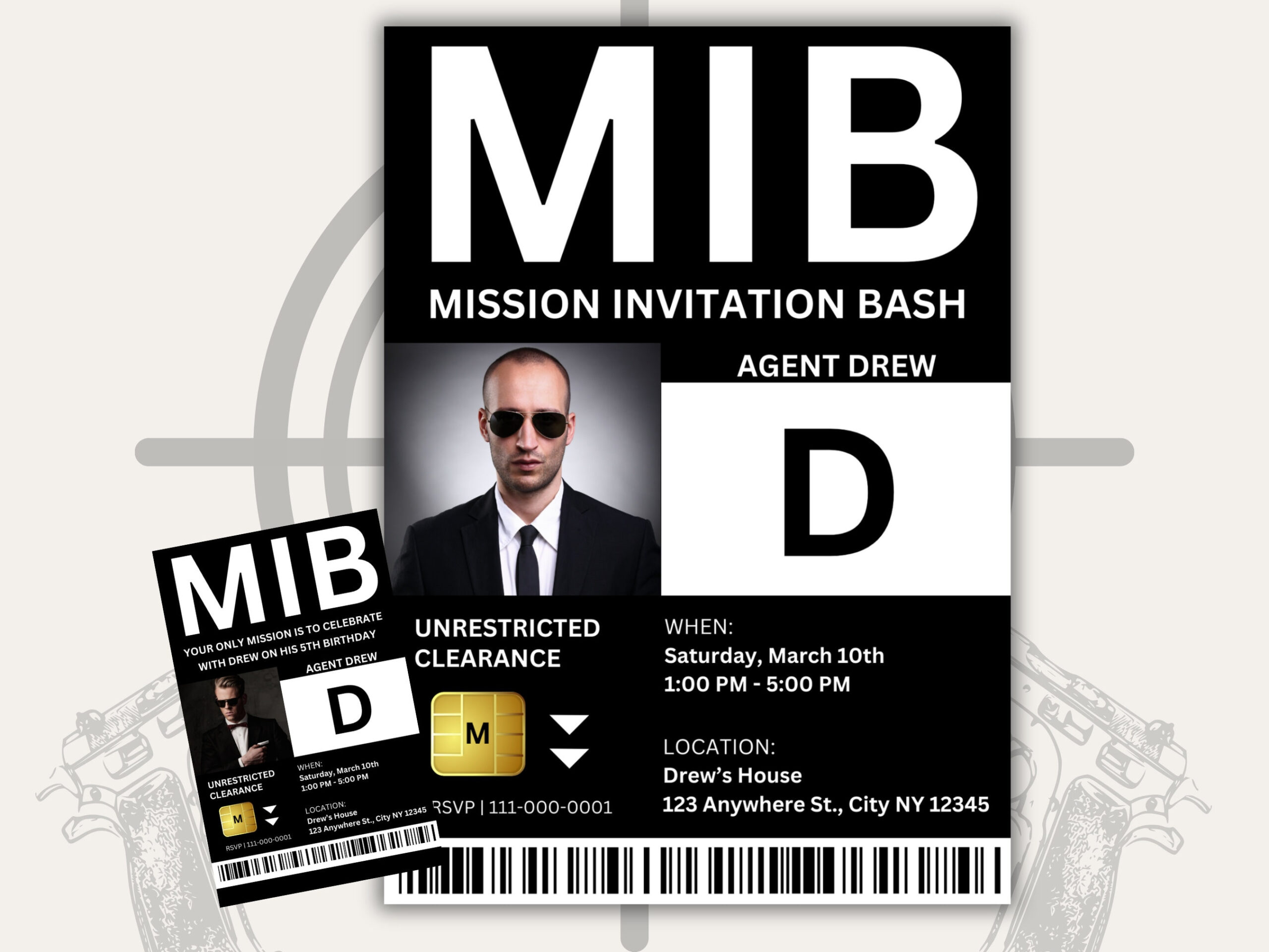 Mib Id Vorlage, Druckbares Id Abzeichen Mib, Personalisierte within Free Printable Mib Badge Template