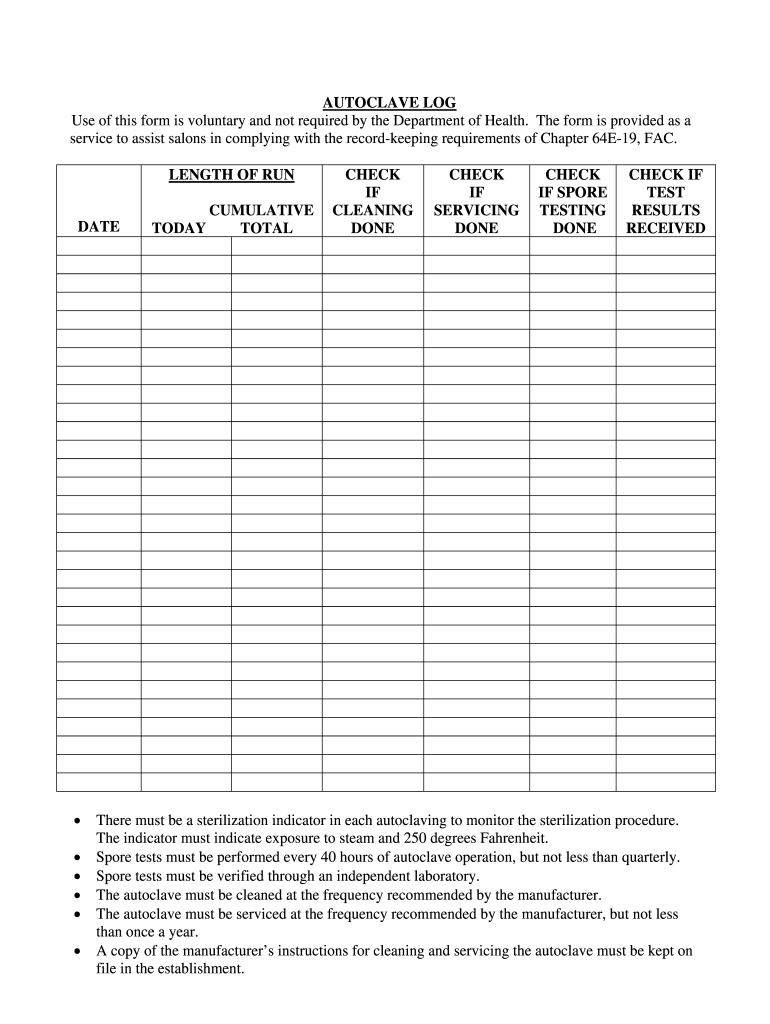 Midmark Autoclave Maintenance Log Sheet - Fill Online, Printable intended for Free Printable Monthly Autoclave Maintenance Autoclave Cleaning Log Template