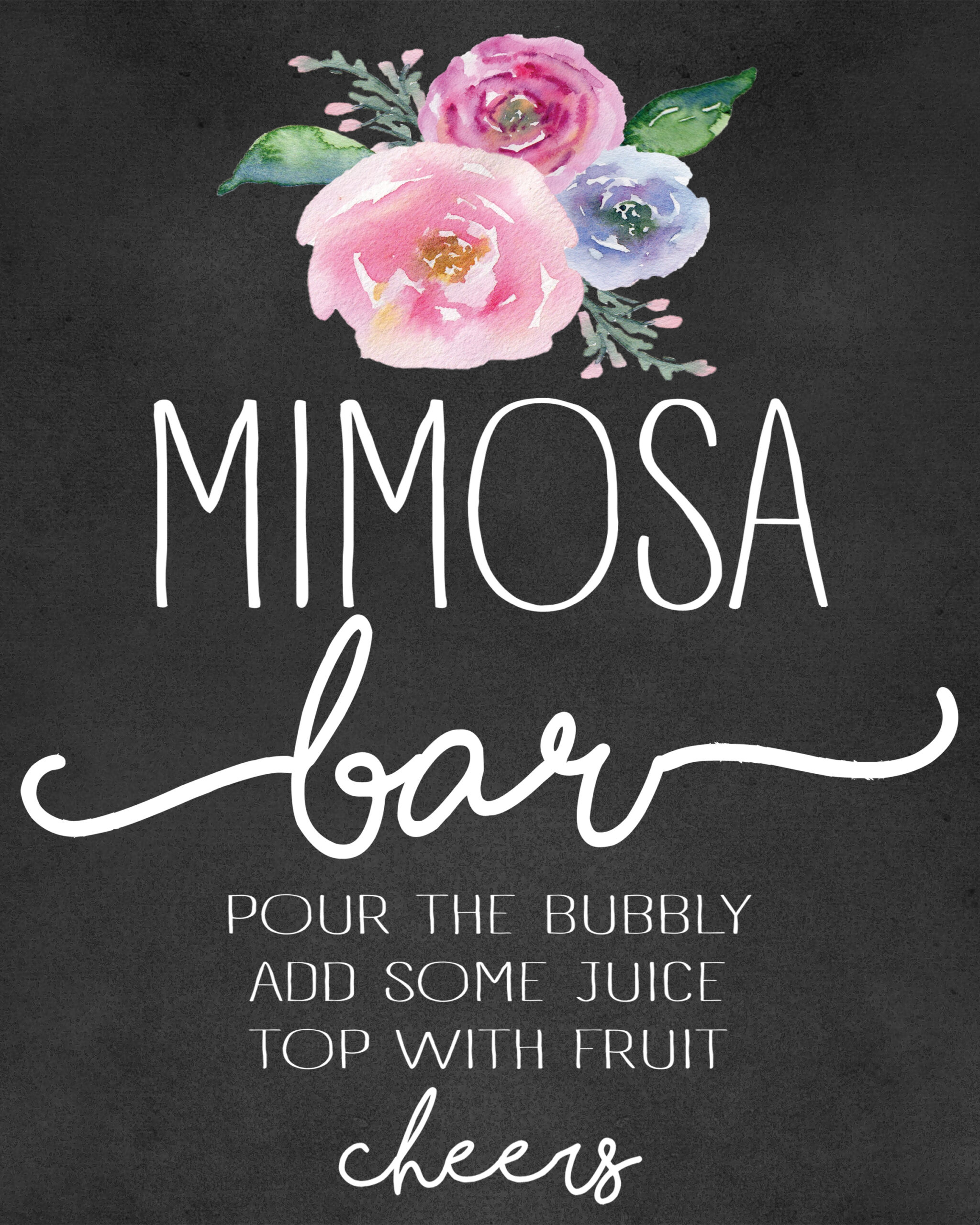 Mimosa Bar Setup And Free Shower Printables intended for Printable Mimosa Bar Sign