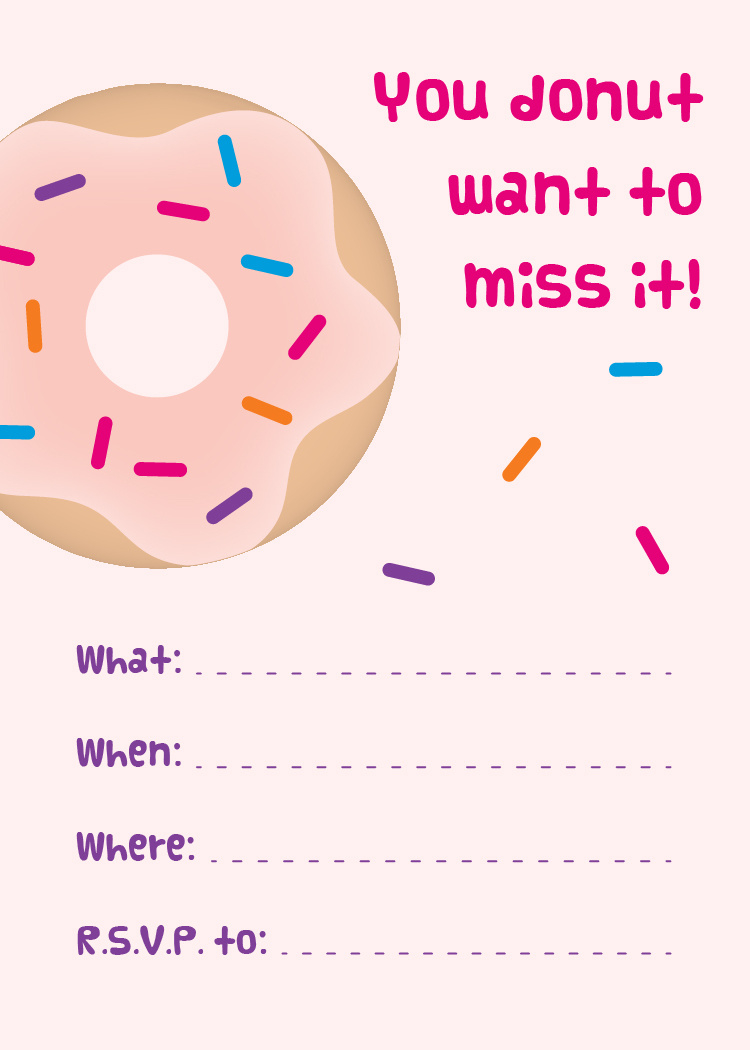 Mini Donuts + Free Printable Donut Party Invitations | Emmy + within Free Donut Party Printables