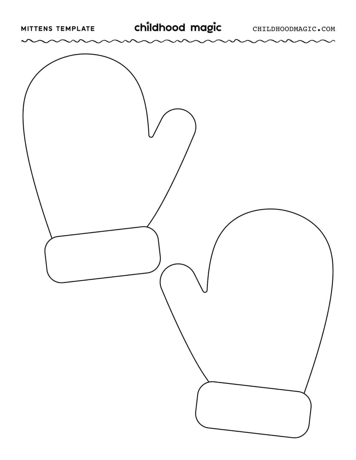 Mittens Template - Childhood Magic inside Mitten Template Free Printable