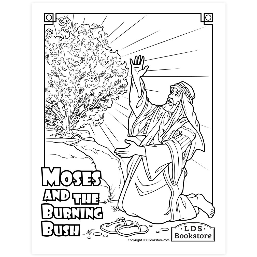 Moses And And The Burning Bush Coloring Page - Printable in Moses and the Burning Bush Printable Activities