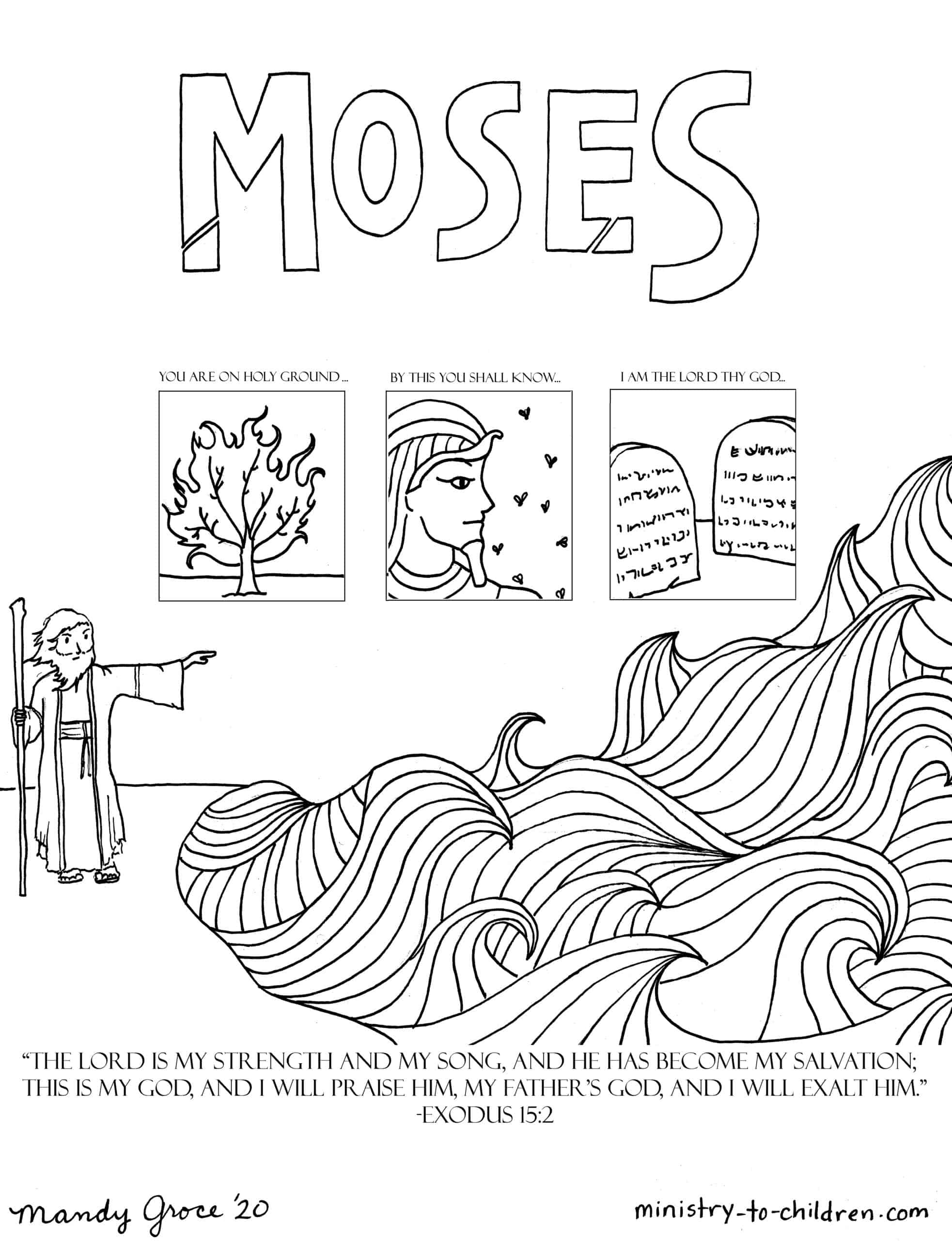 Moses Coloring Page inside Moses Coloring Pages Printable Free