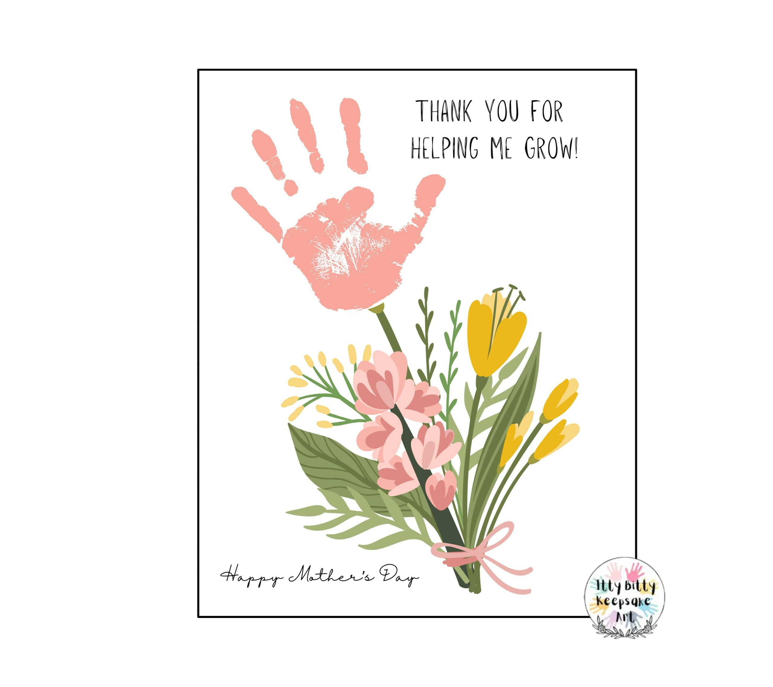 Mother'S Day Handprint Craft Art Printable Template / Spring in Mother&amp;#039;s Day Handprint Printables