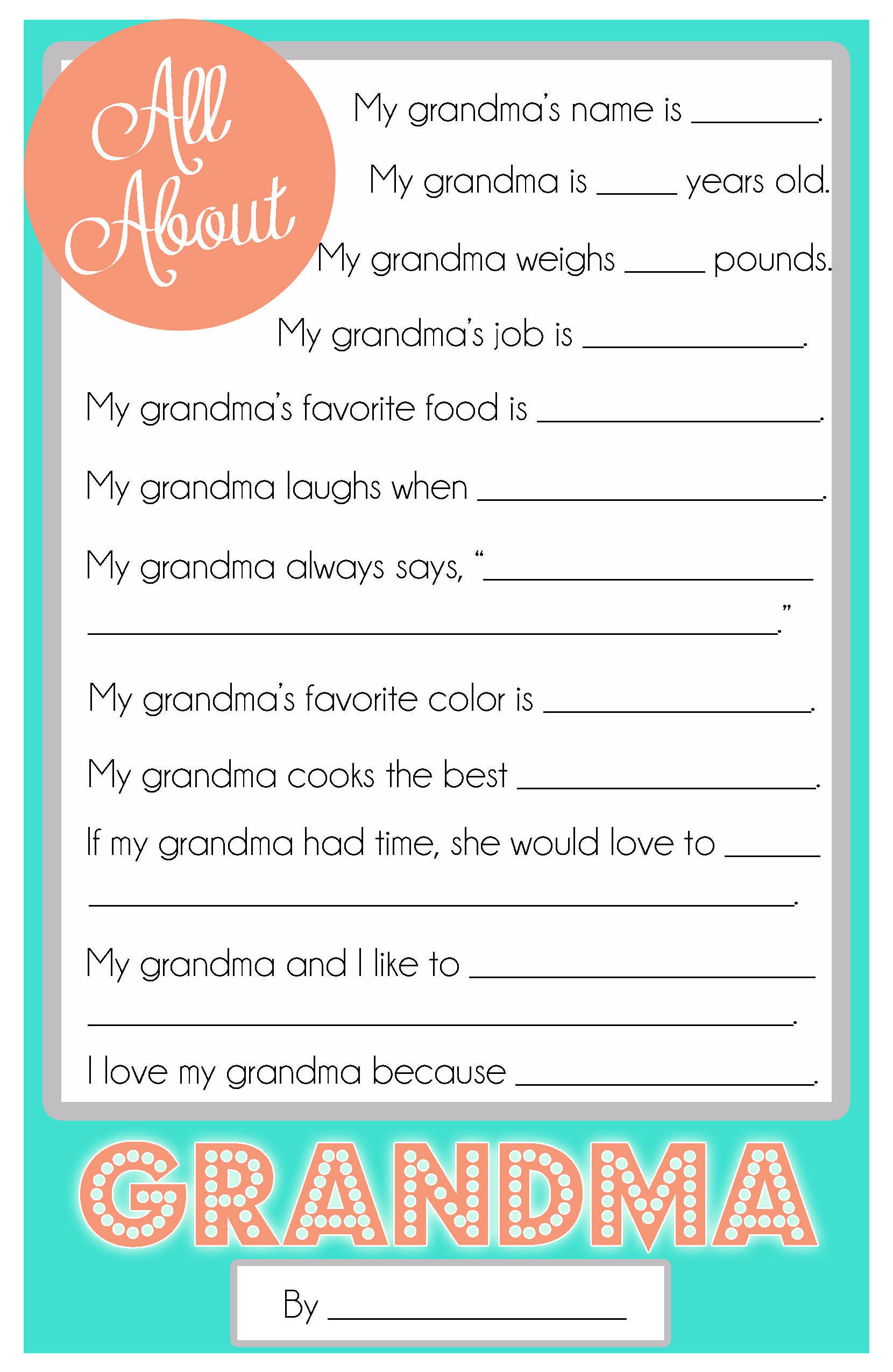 Mother&amp;#039;S Day Questionnaire {A Free Printable For The Kids within Mothers Day Grandma Questionnaire Printable