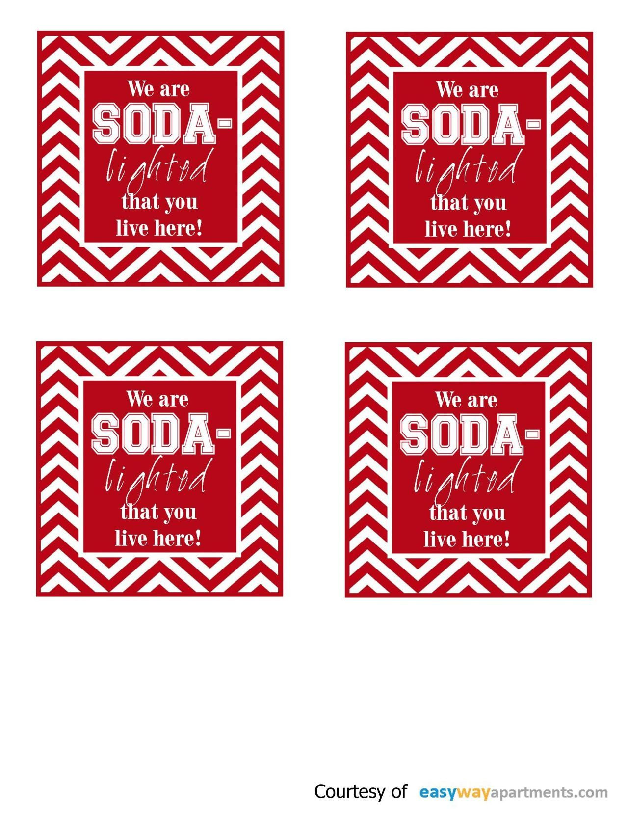 Move In Gift |We&amp;#039;Re Soda-Lighted That You Live Here! pertaining to Soda Lighted Free Printable
