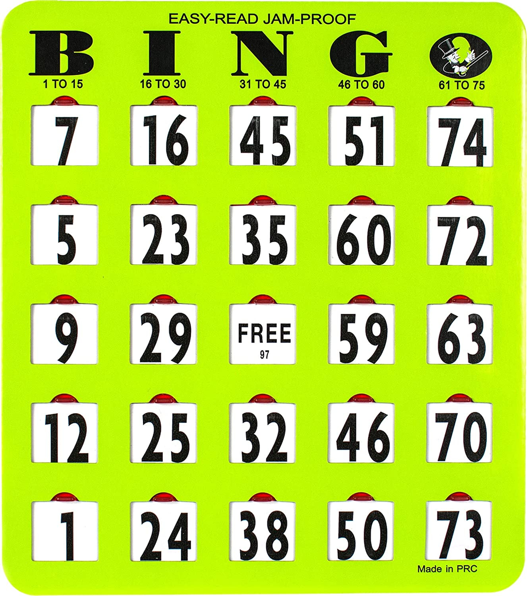 Mr Chips Jam-Proof Easy-Read Large Print Fingertip Bingo Cards for Easy Read Fingertip Bingo Cards